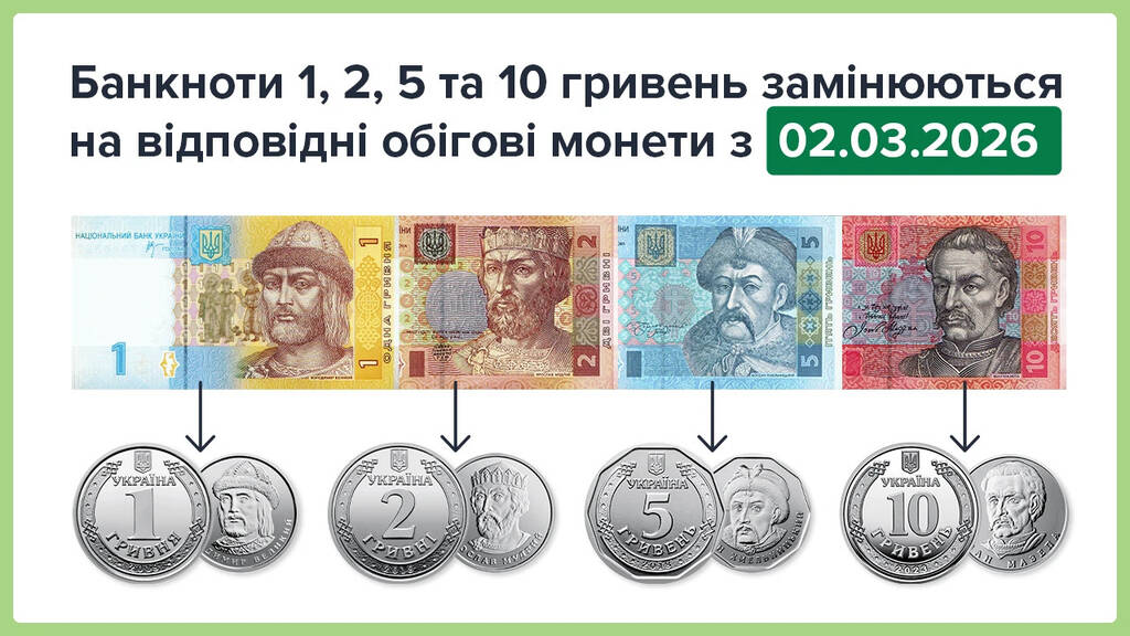 2 березня банкноти від 1 до 10 гривень перестануть бути засобами платежу.jpg